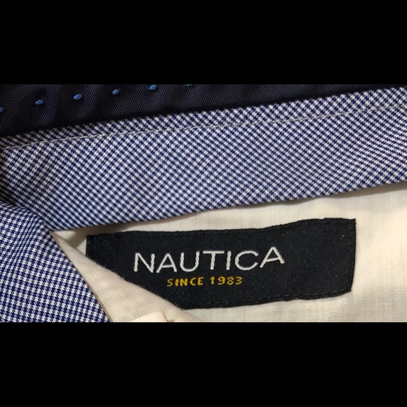 NAUATICA MEN’S SEERSUCKER PANTS.CLASSIC STYLE,LIGHT BROWN&WHITE.GREAT CONDITION - Picture 6 of 7